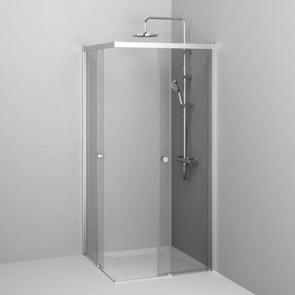 Душевой уголок Am.Pm X-Joy 90x90 см профиль хром матовый W94G-403-9090-МТ1К (детальная фотография), со средним поддоном
