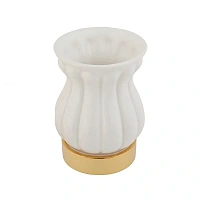 Стакан для ванной Migliore Olivia белая керамика, золото