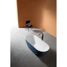 Ванна из искусственного камня Abber Frankfurt 170x75 см синяя матовая