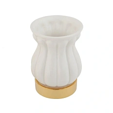 Стакан для ванной Migliore Olivia белая керамика, золото