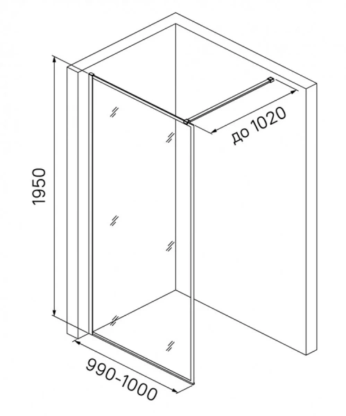 Душевая перегородка IDDIS Slide 100 см белая матовая SLI8WS0i23 (детальная фотография), современные, hi-tech