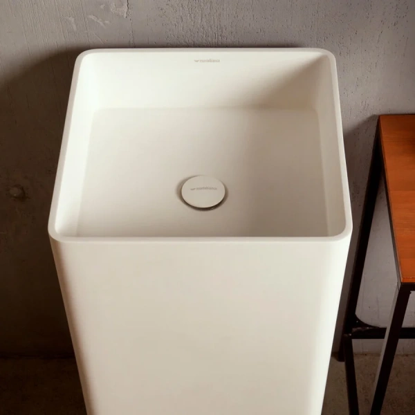 Раковина напольная Montebianco Torre 40 см белая 13011 (детальная фотография), напольные, свободностоящие