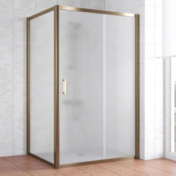 Душевой уголок профиль бронза стекло сатин Vegas-glass ZP+ZPV 120*100 05 10 (детальная фотография)