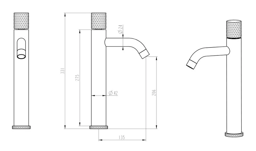 Смеситель для раковины Boheme Stick 122 рычажный (детальная фотография), для раковины