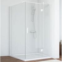 Душевой уголок профиль белый стекло прозрачное Vegas-glass