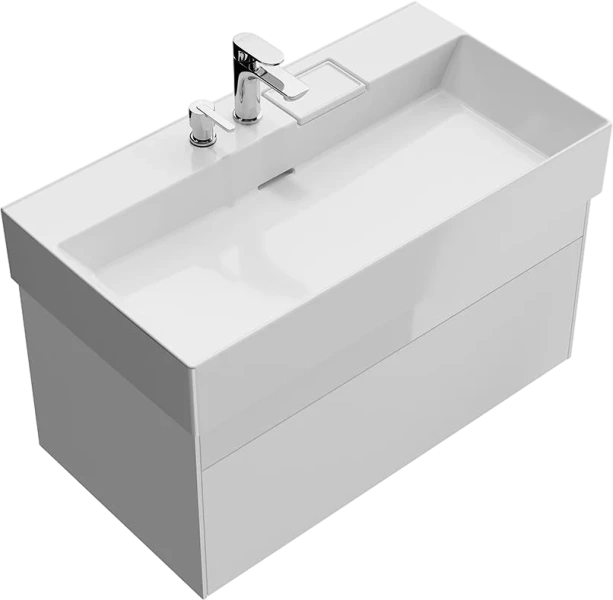 Тумба под раковину подвесная Kerama Marazzi Logica 90 см белый LOG.90.2\WHT (детальная фотография), в наличии