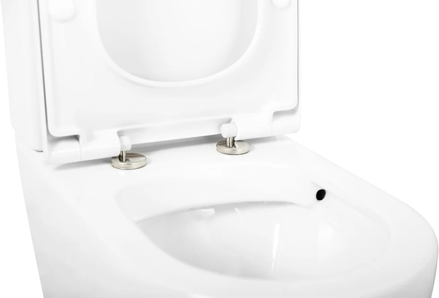 Унитаз компакт Cezares Stylus безободковый CZR-152-CPR/CZR-GN-SC (детальная фотография), с горизонтальным, прямым выпуском