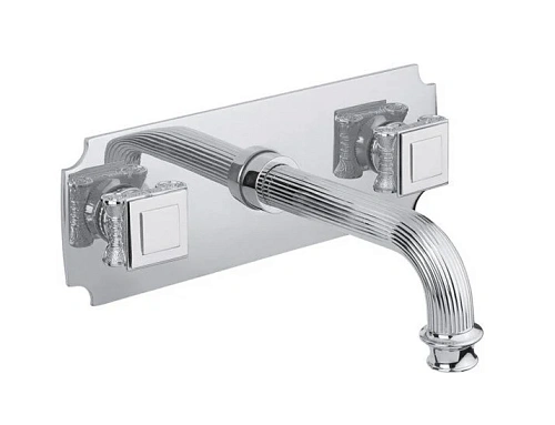 Смеситель для раковины Cezares Olimp хром, ручки квадратные - фото 2