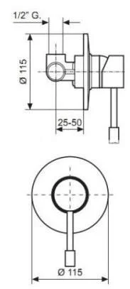 Смеситель для душа Emmevi Eden 71009 71009CR (детальная фотография), для душа