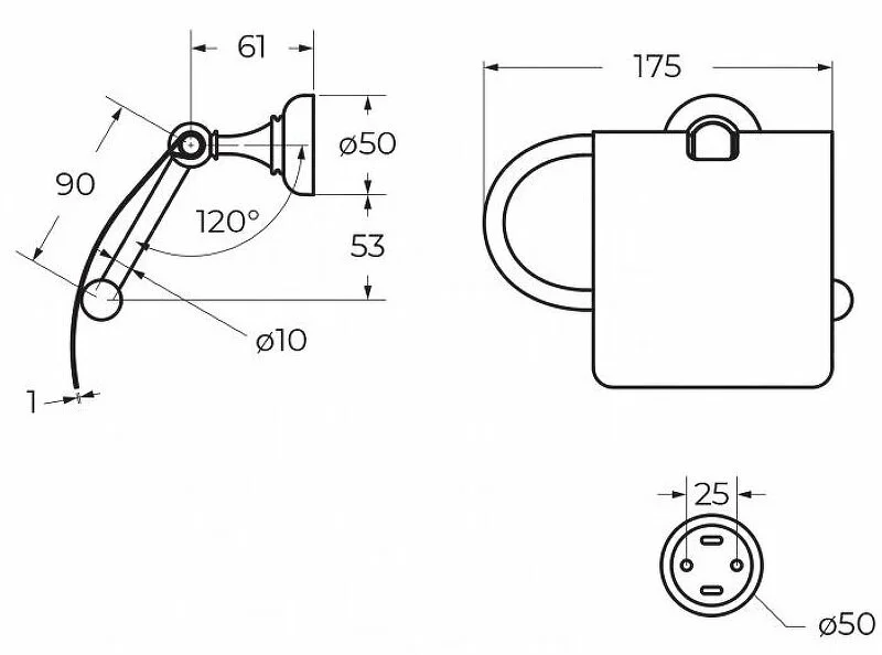 Бумагодержатель Cezares Aphrodite золото 24 карат APHRODITE-TRH-03/24-M (детальная фотография), классические, ретро