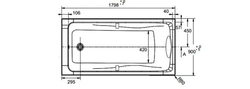 Ванна акриловая Jacob Delafon Odeon UP 180х90 см белая E6058-00 (детальная фотография), без гидромассажа, с ручками, большие
