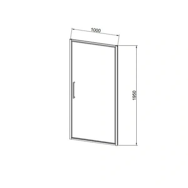 Душевая дверь в нишу Vincea Slim 100 см профиль хром стекло прозрачное VDP-4SL100CL (детальная фотография), современные, hi-tech