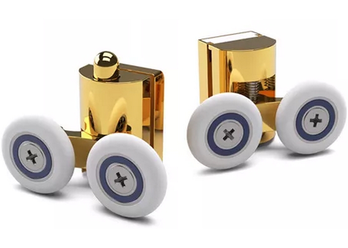 Душевая шторка на ванную профиль золотой стекло бронза Vegas-glass Z2V+ZVF 160*75 09 05 (детальная фотография), 160 см