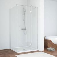 Душевой уголок профиль матовый хром стекло прозрачное Vegas-glass