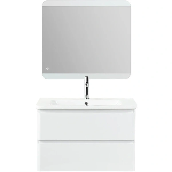 Тумба под раковину подвесная BelBagno Albano-Cer 80 см bianco lucido ALBANO-CER-800-2C-SO-BL (детальная фотография), подвесная, пристенная