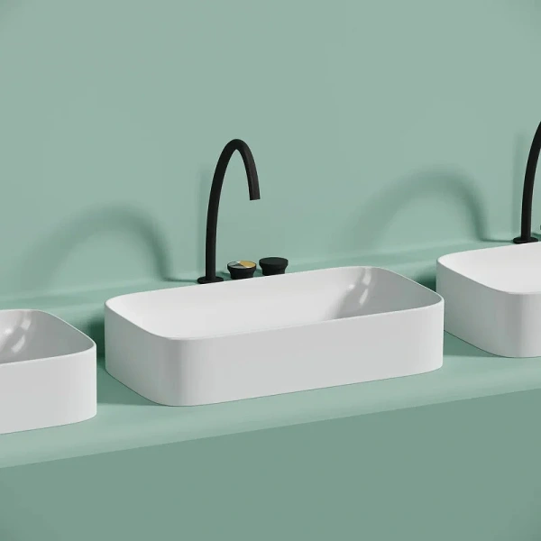 Раковина Ceramica Nova Element 70 см белая матовая CN6054MW (детальная фотография), в форме чаши, прямоугольной формы