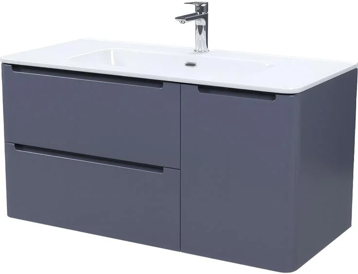 Тумба под раковину подвесная IDDIS Edifice 100 см темно-серая EDI10D0i95 (детальная фотография), серая