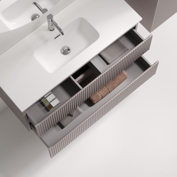 Тумба под раковину подвесная Sancos Snob R 100 см doha soft SNR100/39SM (детальная фотография), современная, hi-tech