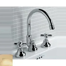 Смеситель для раковины, 3 отверстия, светлое золото, Devon&Devon City