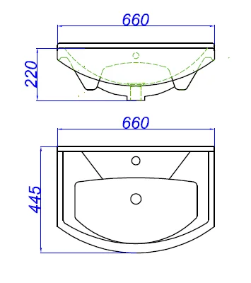 Раковина мебельная  Aqwella Элеганс 65 см керамическая 4620008192475 (детальная фотография), в наличии