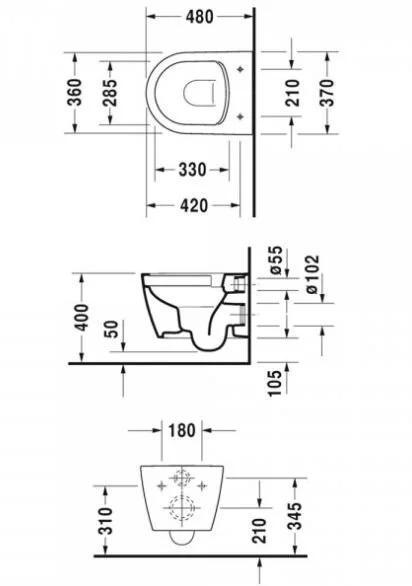 Унитаз подвесной Duravit ME by Starck с сиденьем микролифт 45300900A1 (детальная фотография), нет в наличии