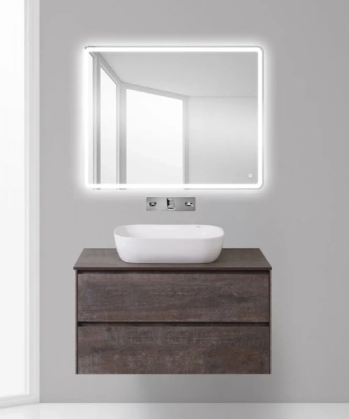 Тумба под раковину подвесная BelBagno Pietra 100 см stone PIETRA-1000-2C-SO-PT (детальная фотография), темно-коричневая