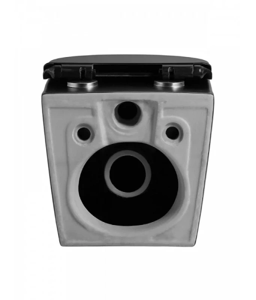 Унитаз подвесной Agger черный AT03144 (детальная фотография), безободковые, сиденье с микролифтом , с антивсплеском