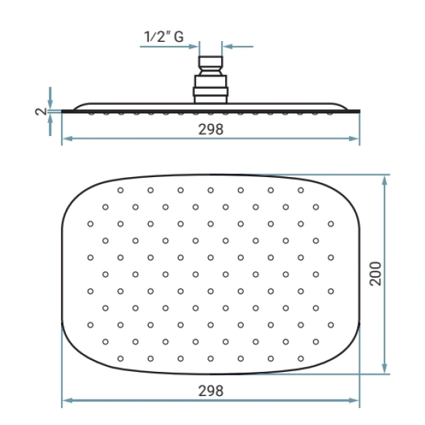 Схема (детальная фотография), верхние души