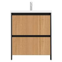 Тумба под раковину напольная Velvex Klaufs 70 см черная/дерево