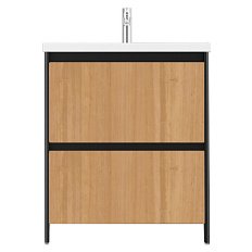 Тумба под раковину напольная Velvex Klaufs 70 см черная/дерево