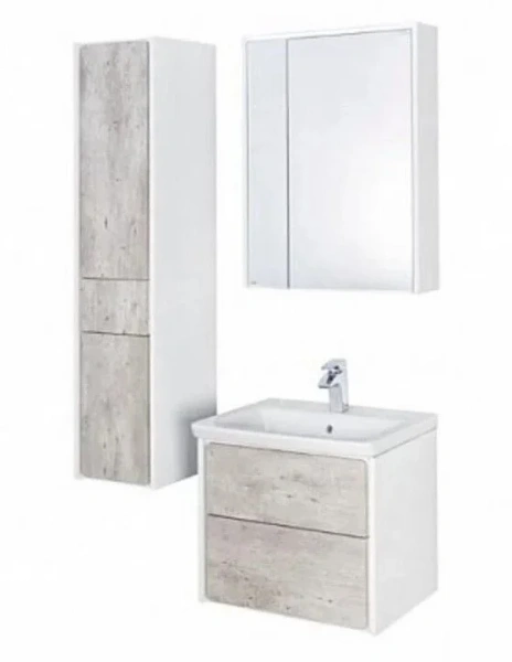 Зеркальный шкаф с подсветкой Roca Ronda 70 см белый матовый/бетон ZRU9303008 (детальная фотография), 70 см