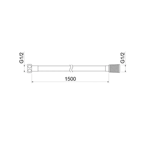 Шланг для душа Акватек черный AQ2106MB (детальная фотография), шланги для душа