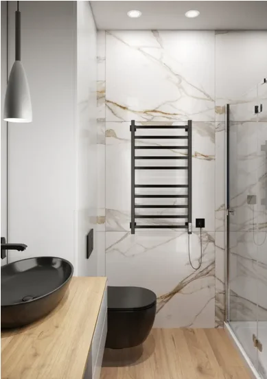 Полотенцесушитель электрический Ника Step 100х50 см черный матовый STEP-1 100/50 черн мат U (детальная фотография), черный