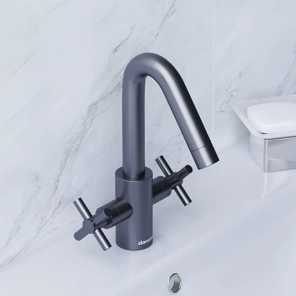 Смеситель для раковины Damixa Neo Classic графит 270210000 (детальная фотография), современные, hi-tech
