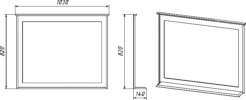 Зеркало Misty Винтаж 100 см в раме дуб П-Вин02100-3154Р (детальная фотография), в раме