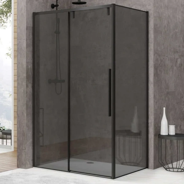Душевой уголок Black&White Stellar Wind 120x80 см профиль черный, стекло тонированное 8988012 (детальная фотография)