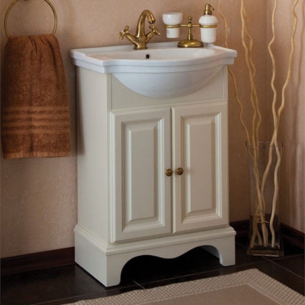 Тумба под раковину, цвет слоновая кость матовый, фурнитура золото, La Beaute Michel BMI60AVO.OR (детальная фотография)