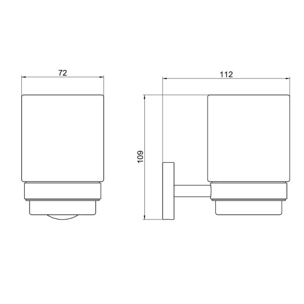 Стакан для ванной Акватек Бетта черный матовый AQ4604MB (детальная фотография), современные, hi-tech