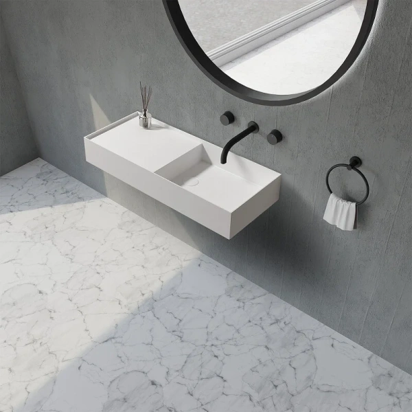 Раковина Abber Stein 80 см белая матовая AS2648 (детальная фотография), белые