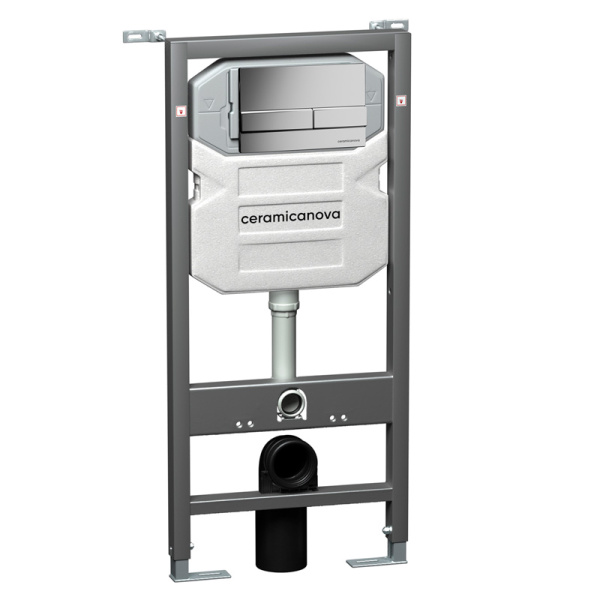 Инсталляция для унитаза Ceramica Nova Envision кнопка хром матовый CN1002M (детальная фотография)