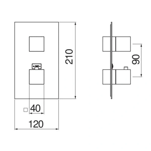 Смеситель для душа Nobili Seven WE00102/Q термостатический (детальная фотография), для душа