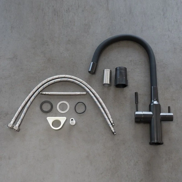 Смеситель для кухни Lemark Expert черный LM5083BL-Black (детальная фотография), современные, hi-tech