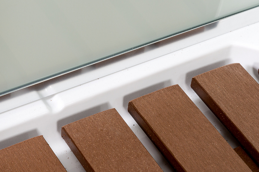 Душевая кабина Deto A102 120х80 см с led подсветкой включаемой с помощью кнопки (детальная фотография), стеклянные, прозрачные