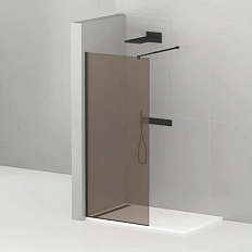 Душевая перегородка Cezares Liberta 90 см профиль черный стекло бронза