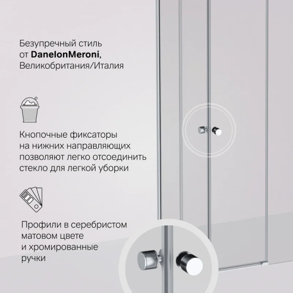 Душевой уголок Am.Pm X-Joy 80x80 см профиль хром матовый W94G-403-8080-МТ1К (детальная фотография), квадратные