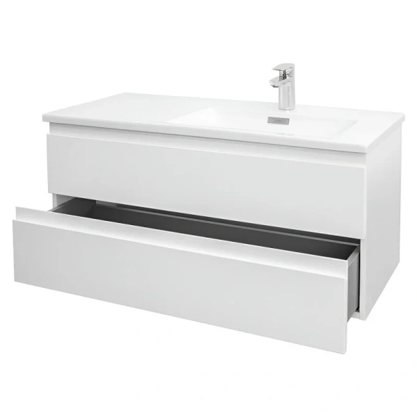 Тумба под раковину подвесная Jacob Delafon Madeleine 100 см правая, белая матовая EB2055-J51 (детальная фотография), подвесная, пристенная