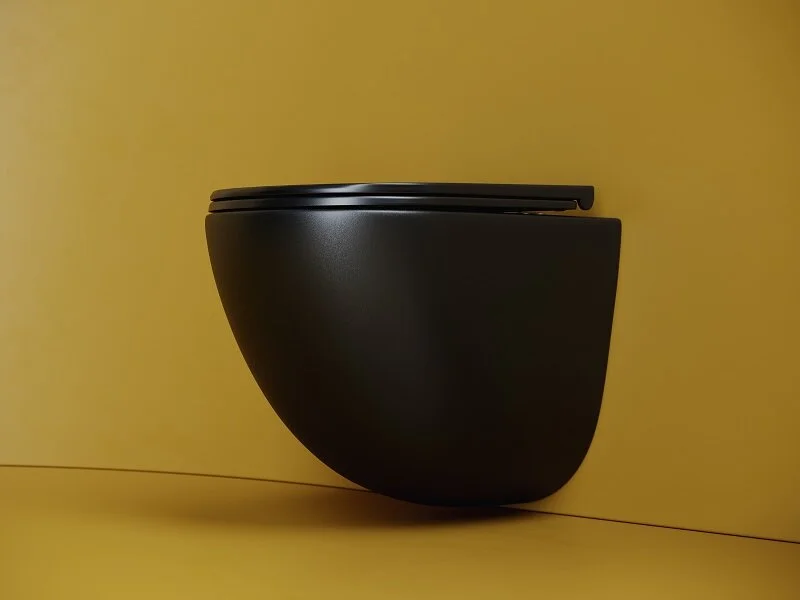 Унитаз подвесной Ceramica Nova Vogue черный матовый CN4008TMB (детальная фотография), без бачка, со скрытым бачком