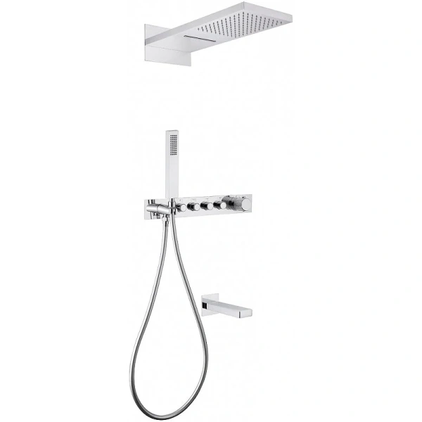 Душевой комплект Abber Rund AF8753 с изливом (детальная фотография)