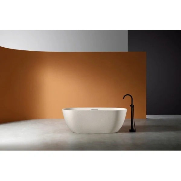 Ванна из искусственного камня Abber Frankfurt 170x75 см светло-бежевая матовая AM9941MBE (детальная фотография), современныe, hi-tech