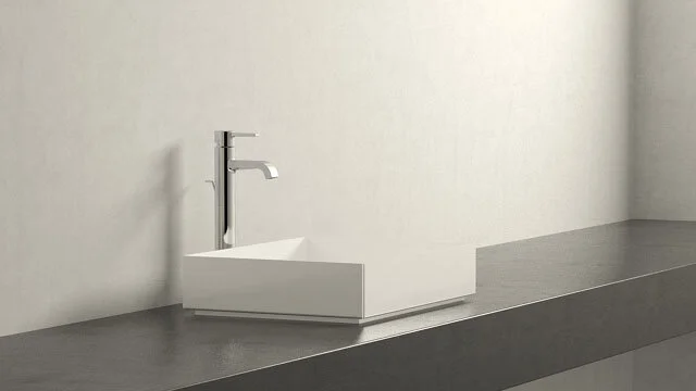 Смеситель для раковины Grohe Allure 32760000 (детальная фотография), высокие, округлая форма, с донным клапаном